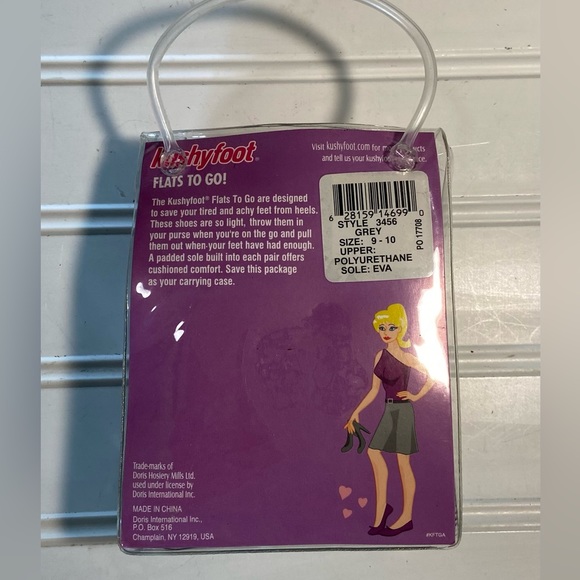 Kushyfoot Flats To Go Ladies Size 9-10 Reptile Pattern Black & White New in Box - Picture 5 of 5